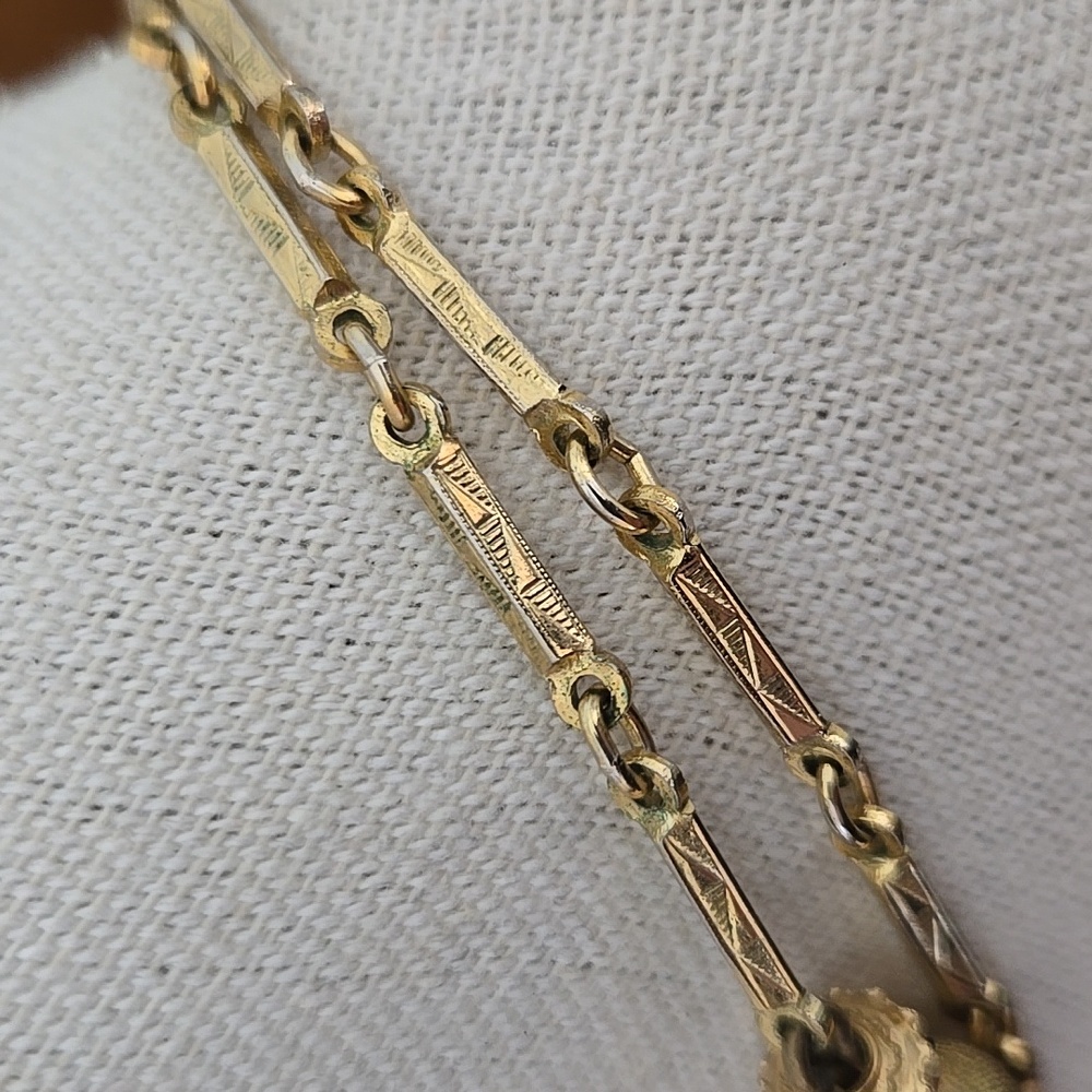 Monet Gold Tone Bar & Barrell Necklace - Picture 4 of 6